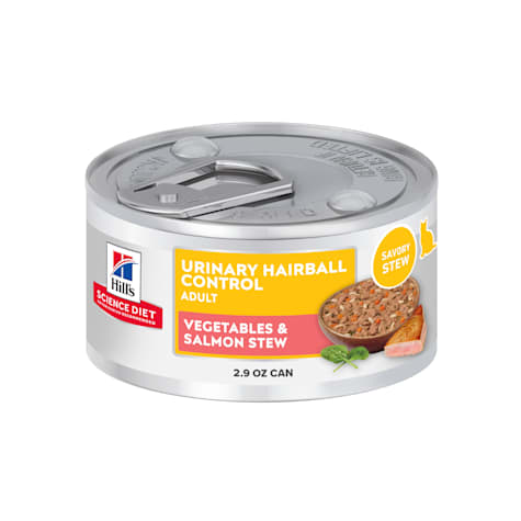 Hill's Science Diet Adult Urinary Hairball Control Vegetable & Salmon Stew Wet Cat Food