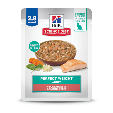 Hill's Science Diet Adult Perfect Weight Vegetables and Salmon Stew Wet Cat Food