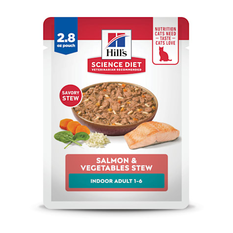 Hill's Science Diet Adult Indoor Salmon & Vegetables Stew Wet Cat Food