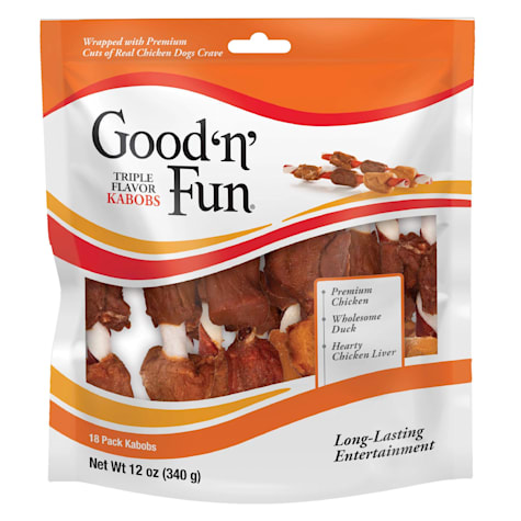 GOOD N' FUN Triple Flavor Kabobs Rawhide Chews for All Dogs