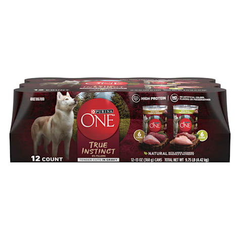 Purina ONE True Instinct Tender Cuts in Gravy with Turkey Venison Chicken Duck High Protein Wet Dog Food Variety Pack