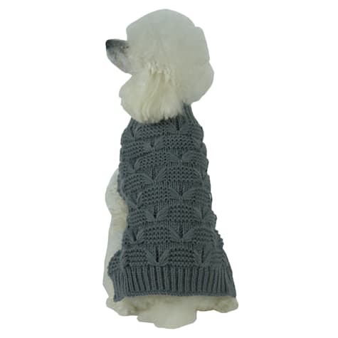 Pet Life Butterfly Stitched Heavy Cable Knitted Fashion Turtle Neck Dog Sweater