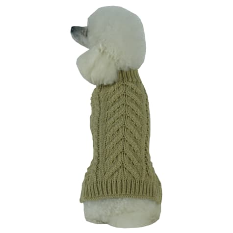 Pet Life Swivel-Swirl Heavy Cable Knitted Fashion Designer Dog Sweater