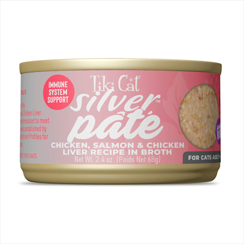 Tiki Cat Silver Salmon & Chicken Liver Recipe in Broth Pate Cat Food
