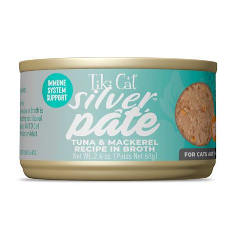 Tiki Cat Silver Tuna & Mackerel Recipe in Broth Pate Wet Cat Food