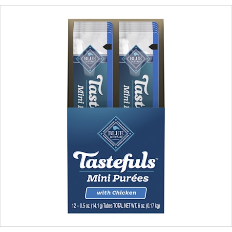 Blue Buffalo Tastefuls Mini Purees Chicken Adult Cat Natural Single-Serving Snack
