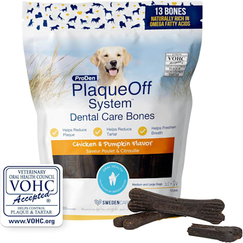 ProDen PlaqueOff Dental Care Bones Chicken and Pumpkin Flavor for Dogs