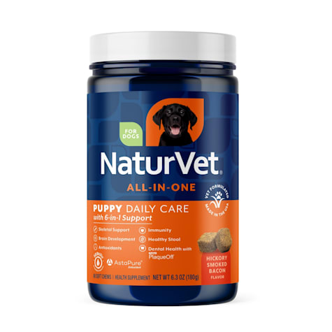 NaturVet All-In-One Puppy Daily Care Multi-Benefit Soft Chew Supplements with 6-in-1 Support