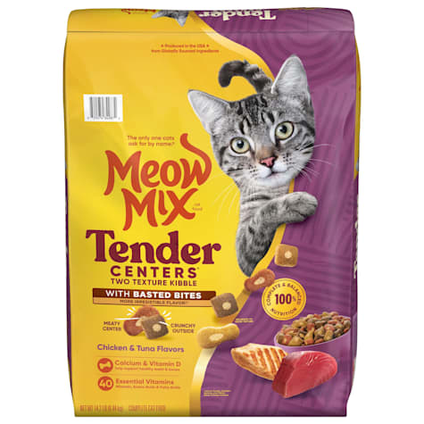 Meow Mix Tender Centers Chicken & Tuna Flavors Dry Cat Food with Basted Bites