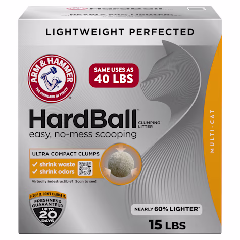 Arm & Hammer Hardball Lightweight Clumping No-Mess Scooping Cat Litter