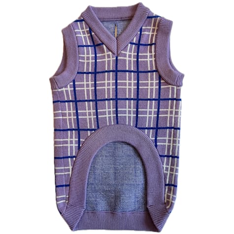 The Howls Lavender Plaid Dog Sweater Vest