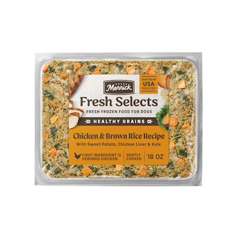 Merrick Fresh Selects Natural Human Grade Chicken and Brown Rice Fresh Frozen Adult Dog Food