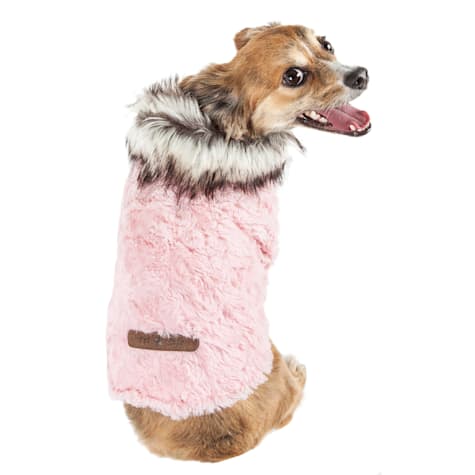 Pet Life Luxe 'Pinkachew' Charming Designer Mink Fur Dog Coat Jacket