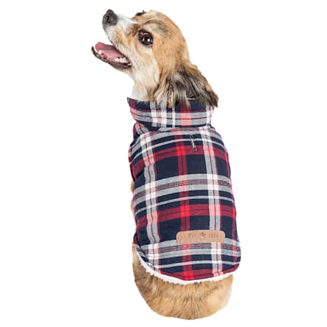 Pet Life 'Puddler' Classical Plaided Insulated Dog Coat Jacket
