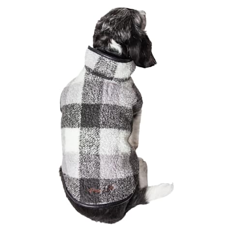 Pet Life 'Black Boxer' Classical Plaided Insulated Dog Coat Jacket