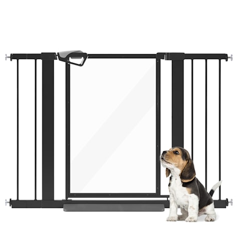 UniPaws Black Pressure Mounted Transparent Dog Gate