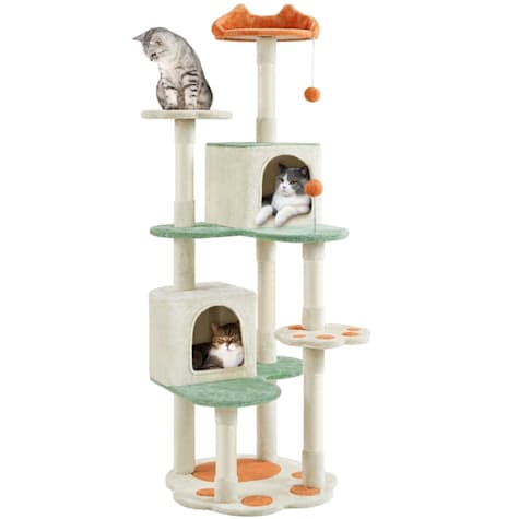 Topeakmart Cat Tree Cat Paw-Shaped Play Tower