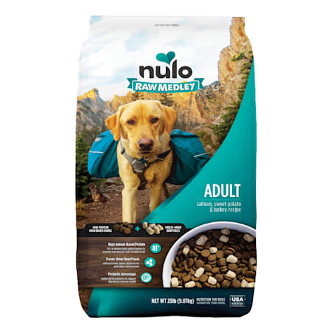 Nulo Raw Medley Kibble+ Salmon, Sweet Potato, & Turkey Adult Dog Food