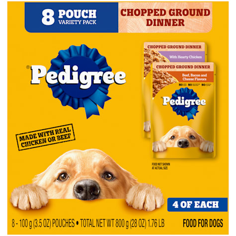 Pedigree Chopped Ground Dinner with Hearty Chicken Dog Food Variety Pack