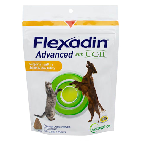 Vetoquinol Flexadin Advanced Hip & Joint Supplement with UC-II, One Chew a Day, Vet-Approved for Dogs & Cats