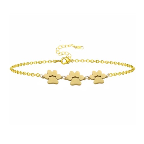 Hollywood Sensation Fureverly Three Paw Print Link Chain Bracelet