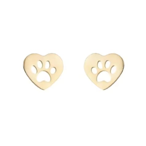 Hollywood Sensation Pawfect Charm Heart Paw Cutout Stud Earrings