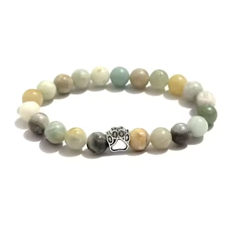 Hollywood Sensation PawZee Earth-Tone Beaded Paw Print Charm Bracelet