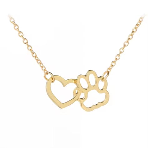 Hollywood Sensation HeartPaws Heart and Paw 18K Gold-Plated Necklace