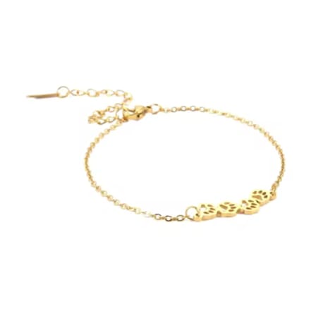 Hollywood Sensation Pawsy Daisy Paw Print Link Chain Bracelet
