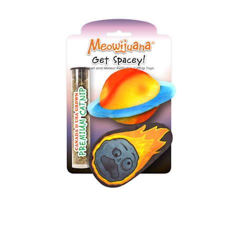 Meowijuana Get Spacey Planet and Meteor Refillable Cat Toys Multipack