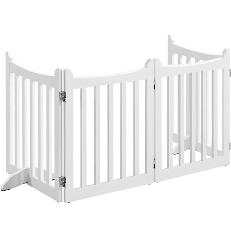 Topeakmart 4-Panel Foldable Pet Gate with Door for Small Pet Dogs