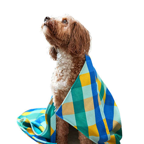 Dock & Bay Puppy Plaid Quick-Dry Dog Towel