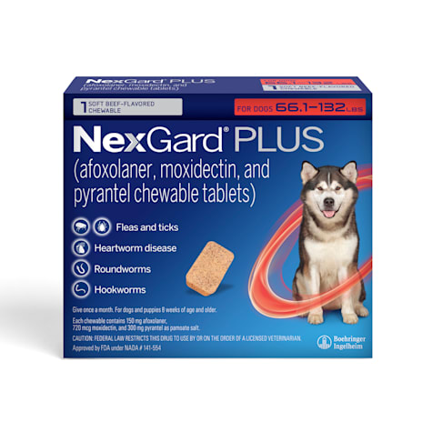 NexGard Plus Chew for Dogs, 66.1-132lbs.