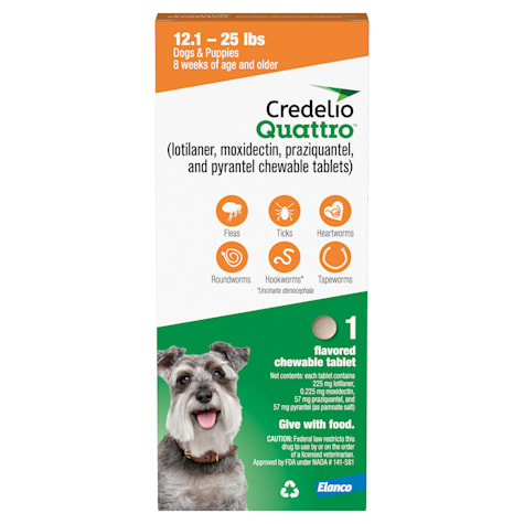 Credelio Quattro Chewable Tablets Dogs 12.1-25 lbs