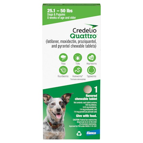 Credelio Quattro Chewable Tablets Dogs 25.1-50 lbs