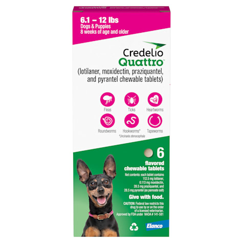 Credelio Quattro Chewable Tablets Dogs 6.1-12 lbs