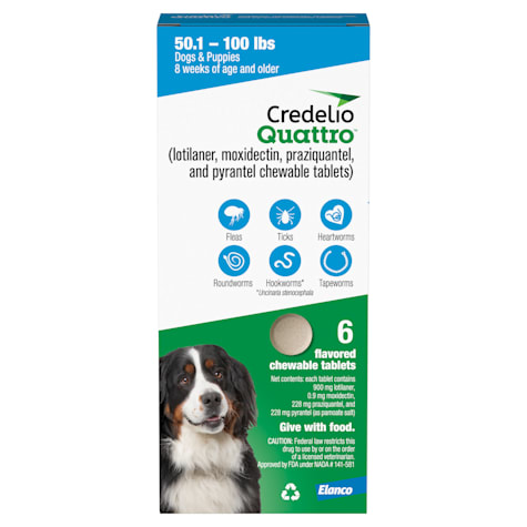 Credelio Quattro Chewable Tablets Dogs 50.1-100 lbs