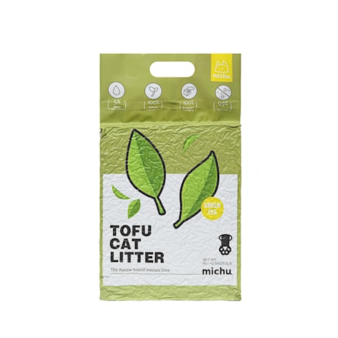 Michu Flushable & Clumping, Green Tea Scent Natural Tofu Cat Litter