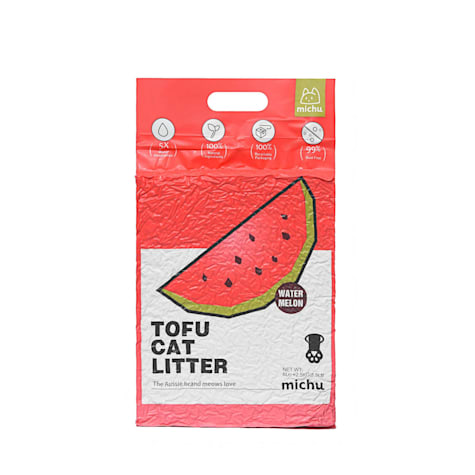 Michu Flushable & Clumping, Watermelon Scent Natural Tofu Cat Litter