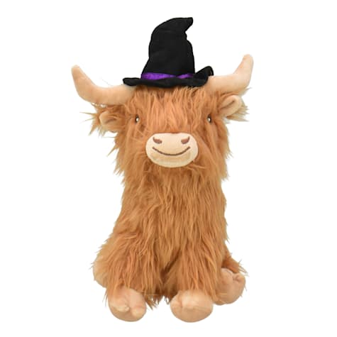 Multipet International Halloween Highland Cow with Witch Hat Dog Toy