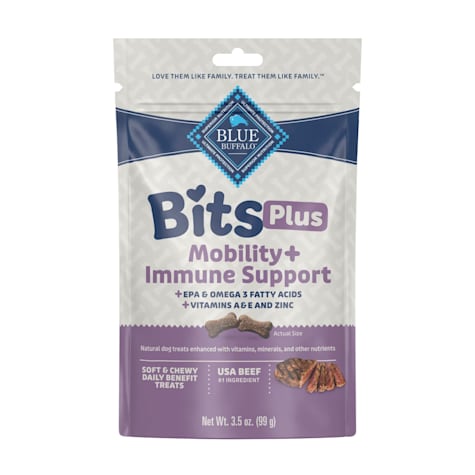 Blue Buffalo Soft & Chewy Beef Morsels BLUE Bits Plus Mobility and Immune Support Daily Benefit Dog Treats