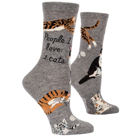 Blue Q People I Love: Cats Women's Crew Socks