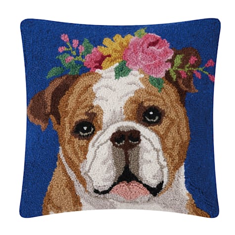 Pillow Shoppe Floral Bulldog Hook Pillow
