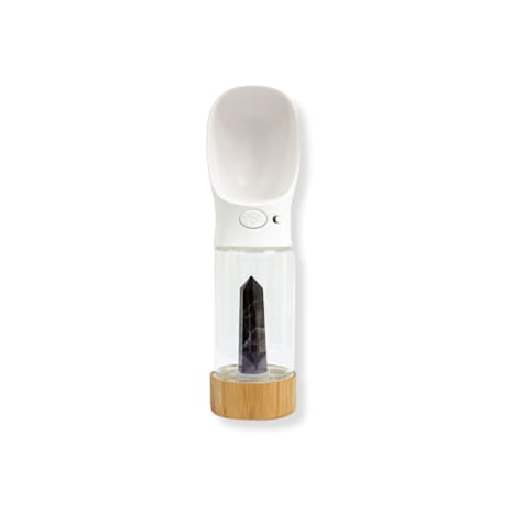 Merci Collective Chevron Amethyst Crystal Infused Dog Water Bottle