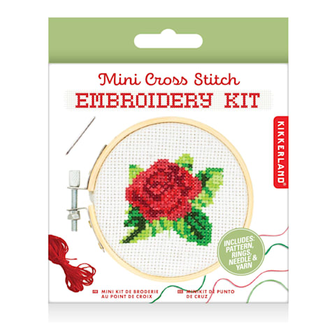 Kikkerland Design Rose Mini Cross Stitch Embroidery Kit