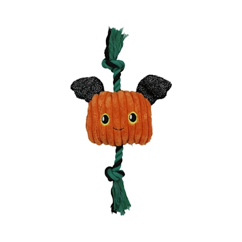 Bark-A-Boo Pumpkin On Rope Dog Toy