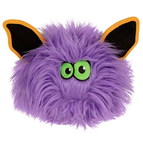 goDog Purple Chew Guard Technology Furballz Bat Fuzzy Plush Dog Toy