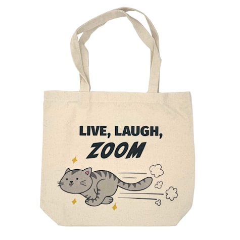 Zanden Live Laugh Zoome Cat Natural Tote Bag