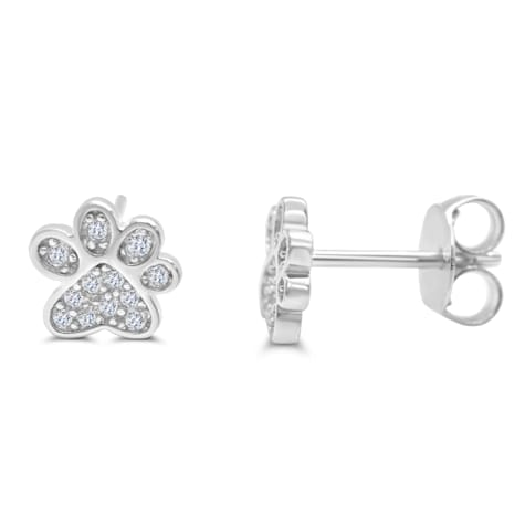 Stia Jewelry Rhodium Plated Paw Stud Earring