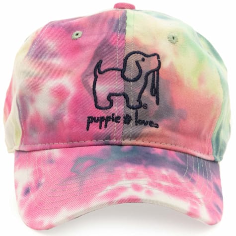 Puppie Love Rainbow Tie Dye Adult Baseball Hat